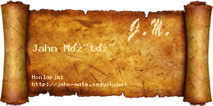 Jahn Máté névjegykártya