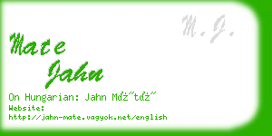 mate jahn business card